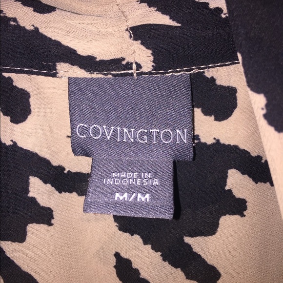 Tie Neck Houndstooth Top - Picture 2 of 3